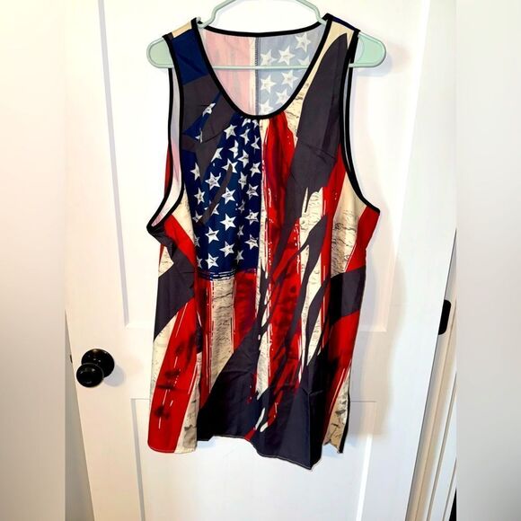 WOMENS PLUS SIZE RED WHITE AND BLUE NEW BLOUSE - Picture 1 of 4